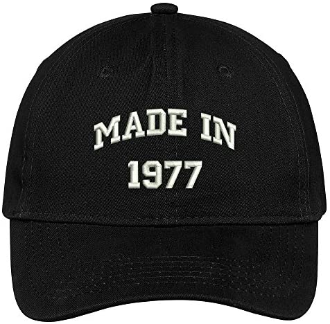 Trendy Apparel Shop Made in 1977-42nd Birthday Embroidered Brushed Cotton Baseball Cap
