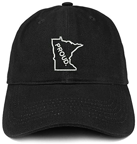 Trendy Apparel Shop Proud Minnesota State Outline Embroidered Cotton Dad Hat