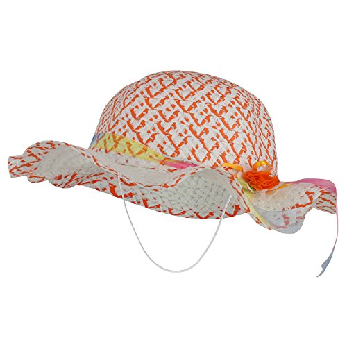 Trendy Apparel Shop Girl's Multi Color Straw Tea Party Sun Hat