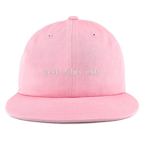 Trendy Apparel Shop Good Vibes Only Embroidered Unstructured Flatbill Adjustable Cap