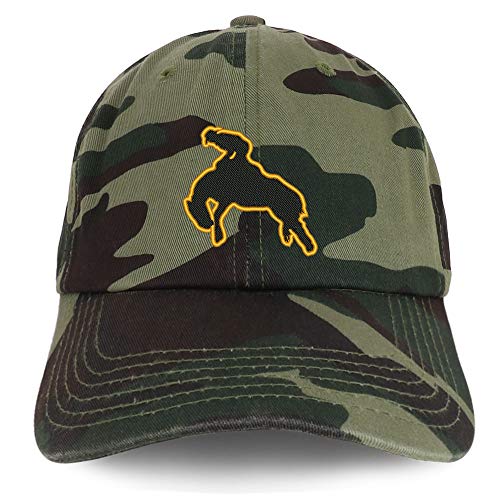 Trendy Apparel Shop Bronco Rider Embroidered Soft Crown 100% Brushed Cotton Cap