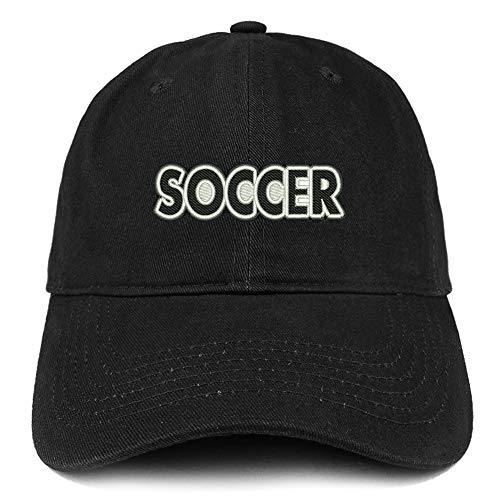 Trendy Apparel Shop Soccer Embroidered Soft Crown 100% Brushed Cotton Cap