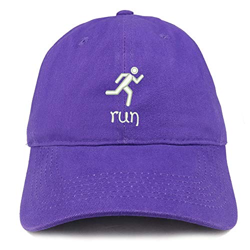 Trendy Apparel Shop Run Embroidered Soft Crown 100% Brushed Cotton Cap