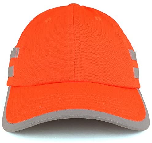 Trendy Apparel Shop High Visibility ANSI 107 Safety Unstructured Cap with Reflective Stripes