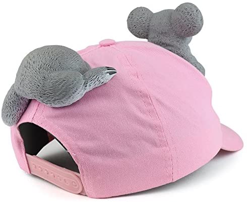 Trendy Apparel Shop 3D Koala Front and Back Funny Animal Costume Baseball Cap- Pink