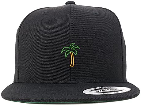 Trendy Apparel Shop Palm Tree Embroidered Flat Bill Snapback Baseball Cap