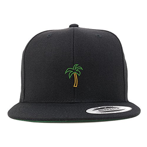 Trendy Apparel Shop Palm Tree Embroidered Flat Bill Snapback Baseball Cap