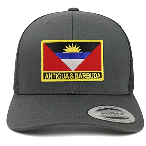 Trendy Apparel Shop Flexfit XXL Antigua and Barbuda Flag Retro Trucker Mesh Cap