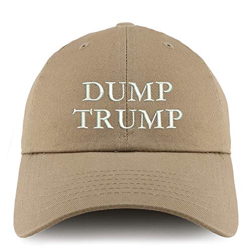 Trendy Apparel Shop Dump Trump Embroidered Solid Adjustable Unstructured Hat