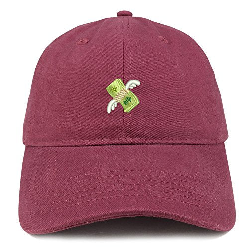 Trendy Apparel Shop Money Emoticon Embroidered Low Profile Brushed Cotton Cap
