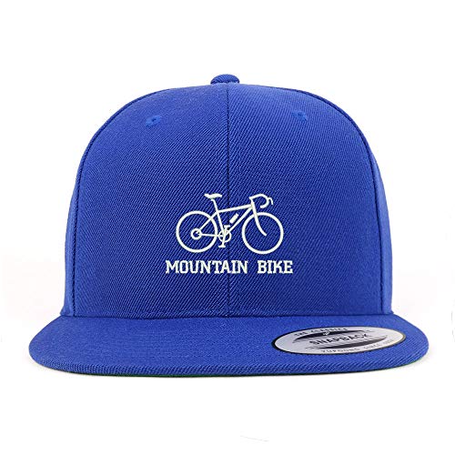 Trendy Apparel Shop Mountain Bike Text Embroidered Flat Bill Snapback Cap