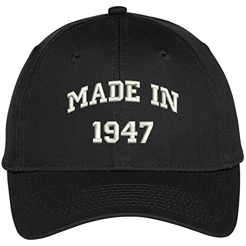 Trendy Apparel Shop Made In 1947-70th Birthday Embroidered High Profile Adjustable Baseball Cap