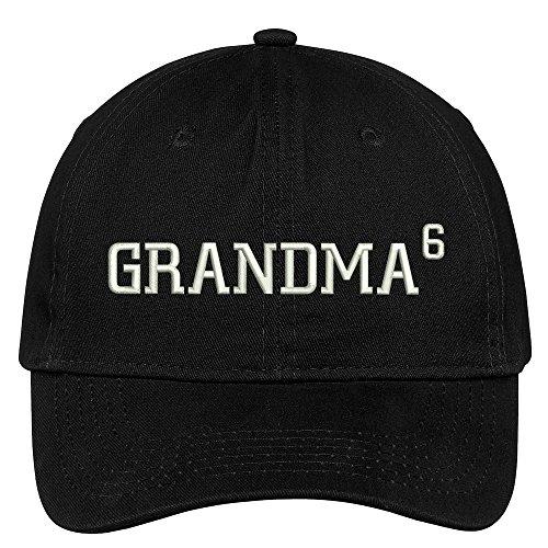 Trendy Apparel Shop Grandma of 6 Grandchildren Embroidered 100% Quality Brushed Cotton Baseball Cap