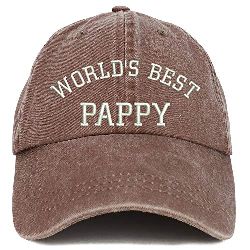 Trendy Apparel Shop World's Best Pappy Embroidered Washed Cotton Adjustable Cap