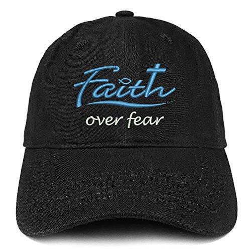 Trendy Apparel Shop Faith Over Fear Embroidered Brushed Cotton Dad Hat Ball Cap