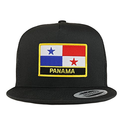 Trendy Apparel Shop Panama Flag 5 Panel Flatbill Trucker Mesh Snapback Cap