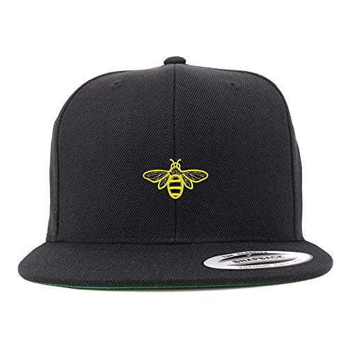 Trendy Apparel Shop Bee Embroidered Flat Bill Snapback Baseball Cap