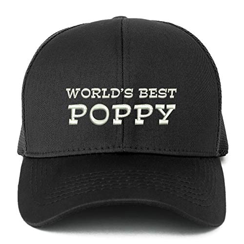 Trendy Apparel Shop XXL World's Best Poppy Embroidered Structured Trucker Mesh Cap