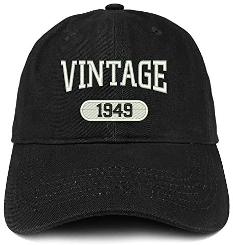 Trendy Apparel Shop Vintage 1949 Embroidered 72nd Birthday Relaxed Fitting Cotton Cap