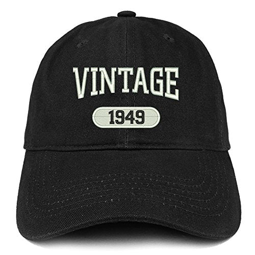 Trendy Apparel Shop Vintage 1949 Embroidered 72nd Birthday Relaxed Fitting Cotton Cap
