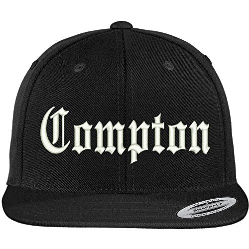 Trendy Apparel Shop Compton City Old English Embroidered Flat Bill Snapback Cap