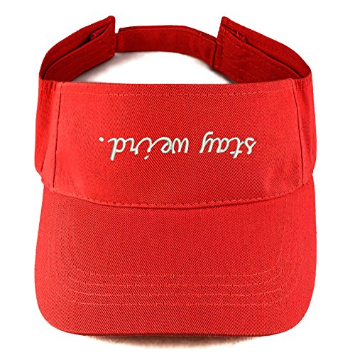 Trendy Apparel Shop Stay Weird Embroidered 100% Cotton Adjustable Visor