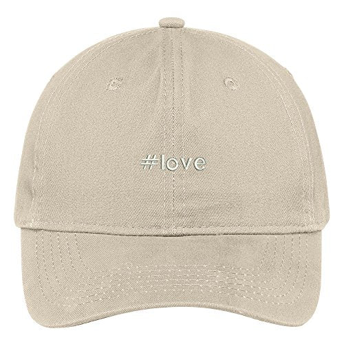 Trendy Apparel Shop Hashtag #Love Embroidered Low Profile Soft Cotton Brushed Baseball Cap