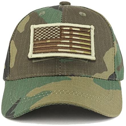 Trendy Apparel Shop Youth Military Camo Combat American Flag Patch On Tactical Cap