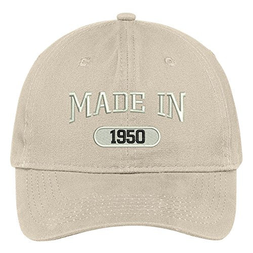 Trendy Apparel Shop 69th Birthday - Made in 1950 Embroidered Low Profile Cotton Baseball Cap