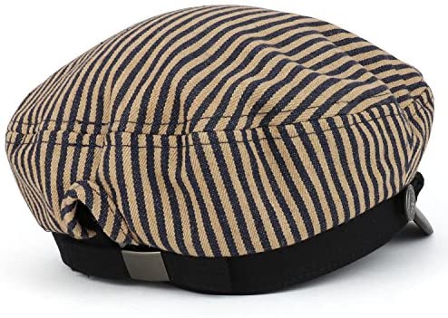 Trendy Apparel Shop Greek Sailor Fisherman Stripe Crown Baker Boy Hat with Rope Band