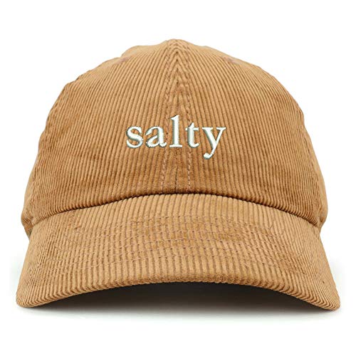 Trendy Apparel Shop Salty Embroidered Cotton Corduroy Unstructured Baseball Cap