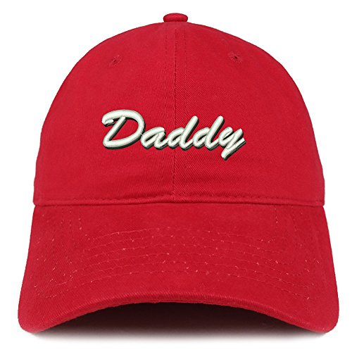 Trendy Apparel Shop Daddy Script Font Shadow Embroidered Brushed Cotton Cap