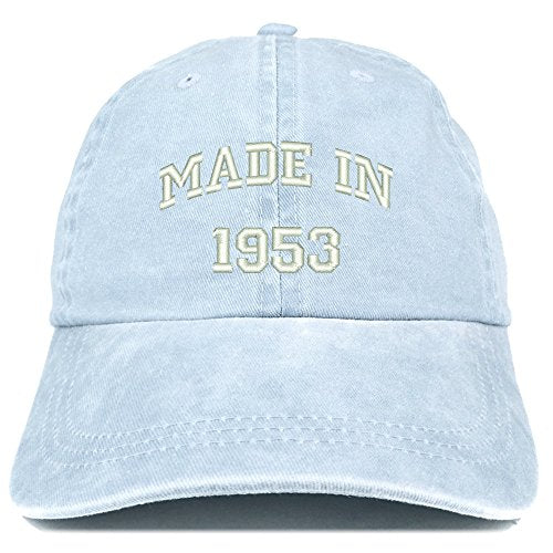 Trendy Apparel Shop Made in 1953 Text Embroidered 68th Birthday Washed Cap