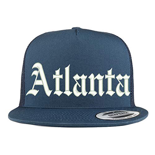 Trendy Apparel Shop Old English Font Atlanta City Embroidered 5 Panel Mesh Cap