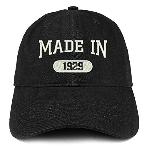 Trendy Apparel Shop Made in 1929 Embroidered 92nd Birthday Brushed Cotton Cap