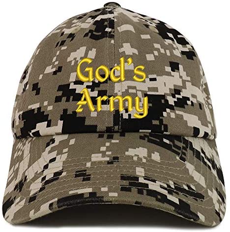 Trendy Apparel Shop God's Army Embroidered Soft Crown 100% Brushed Cotton Cap