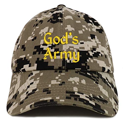 Trendy Apparel Shop God's Army Embroidered Soft Crown 100% Brushed Cotton Cap