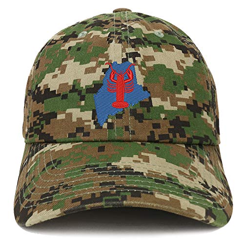 Trendy Apparel Shop Maine Lobster Embroidered Soft Crown 100% Brushed Cotton Cap