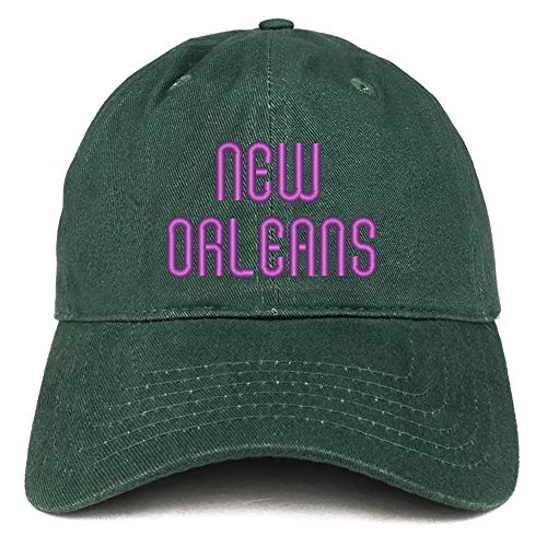 Trendy Apparel Shop New Orleans Text Embroidered Soft Crown 100% Brushed Cotton Cap