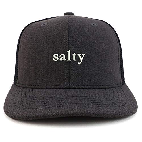 Trendy Apparel Shop Salty Embroidered Cotton Two Tone Trucker Baseball Cap