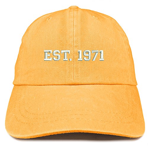 Trendy Apparel Shop EST 1971 Embroidered - 50th Birthday Gift Pigment Dyed Washed Cap