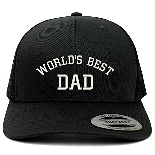 Trendy Apparel Shop Flexfit World's Best Dad Embroidered Retro Trucker Mesh Cap