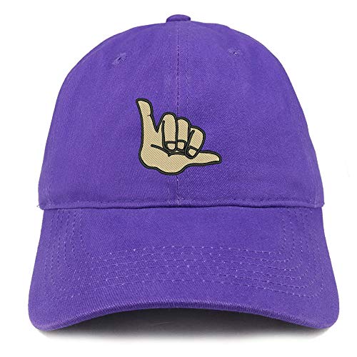 Trendy Apparel Shop Hang Loose Embroidered Soft Crown 100% Brushed Cotton Cap