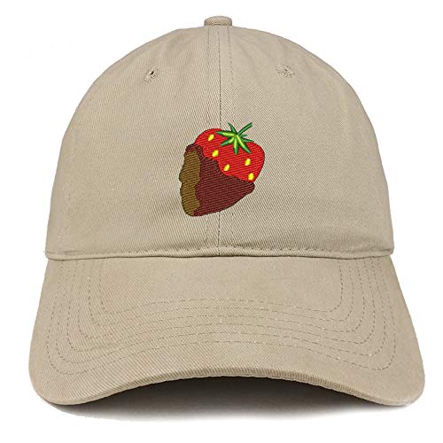 Trendy Apparel Shop Chocolate Dipped Strawberry Soft Crown 100% Brushed Cotton Cap