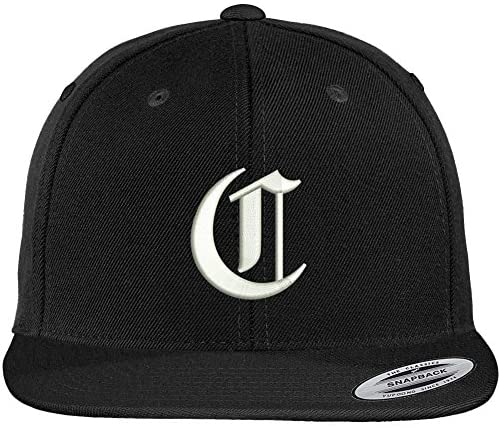 Trendy Apparel Shop Old English C Embroidered Flat Bill Snapback Cap
