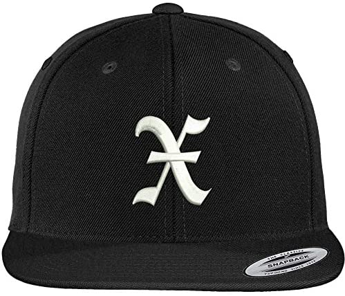 Trendy Apparel Shop Old English X Embroidered Flat Bill Snapback Cap