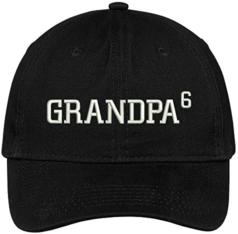Trendy Apparel Shop Grandpa of 6 Grandchildren Embroidered 100% Quality Brushed Cotton Baseball Cap