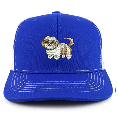 Trendy Apparel Shop Shih Tzu Two Two Tone Mesh Back Trucker Baseball Cap