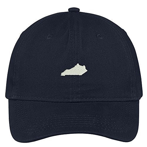 Trendy Apparel Shop Kentucky State Map Embroidered Low Profile Soft Cotton Brushed Baseball Cap