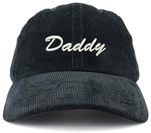 Trendy Apparel Shop Daddy Script Font Cotton Corduroy Unstructured Baseball Cap